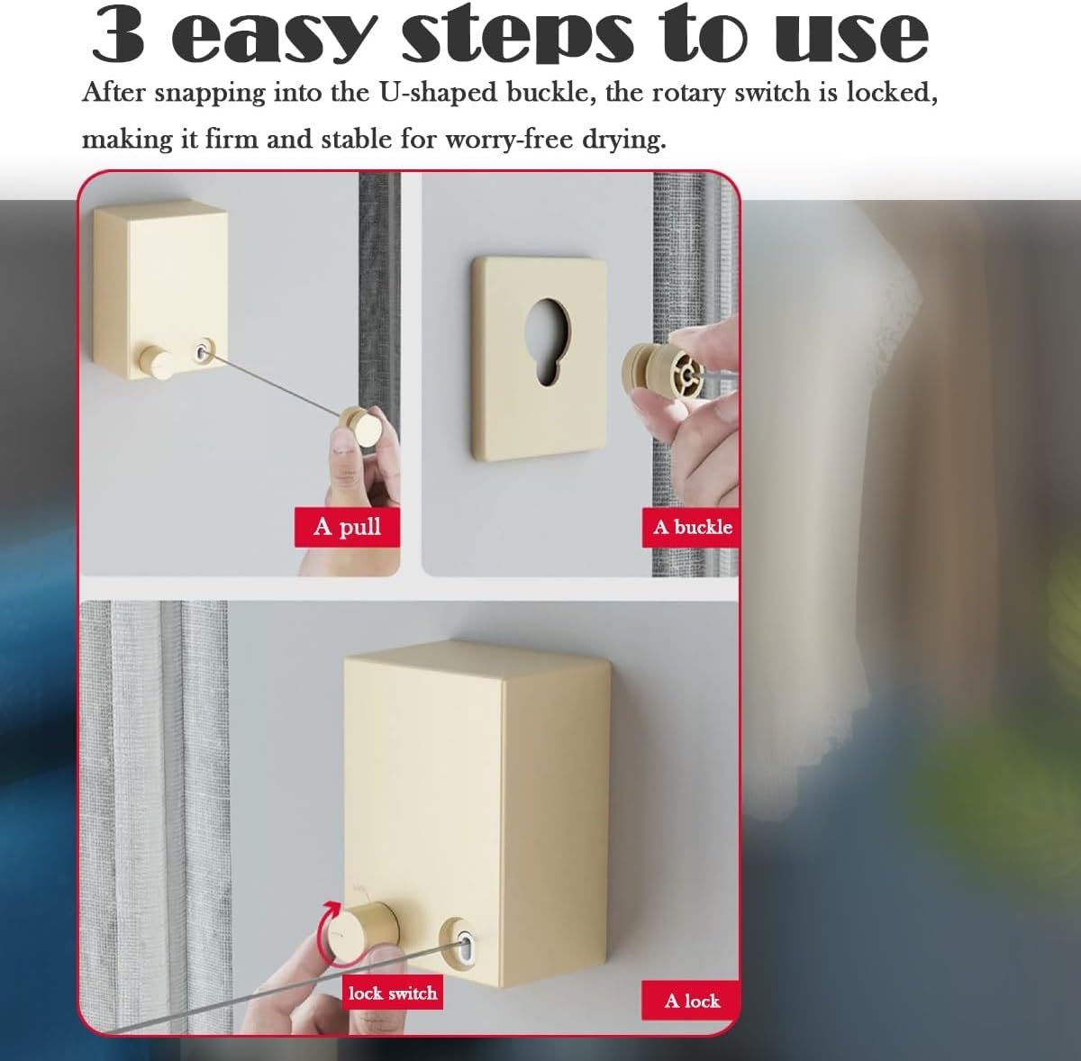 Tendero para Colgar la Ropa con Soporte de Pared Regulable