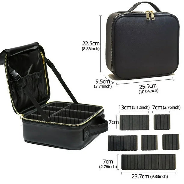 ESTUCHE DE COSMÉTICOS CON ESPEJO LED RECARGABLE