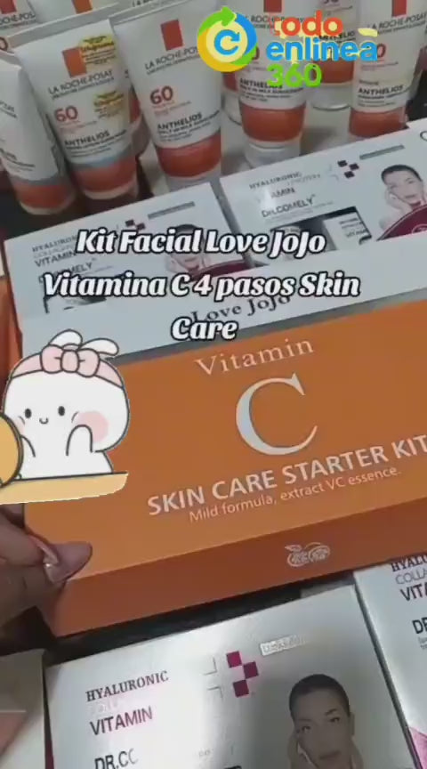 Kit facial Vitamina C (Limpiador · Tónico · Suero · Crema)