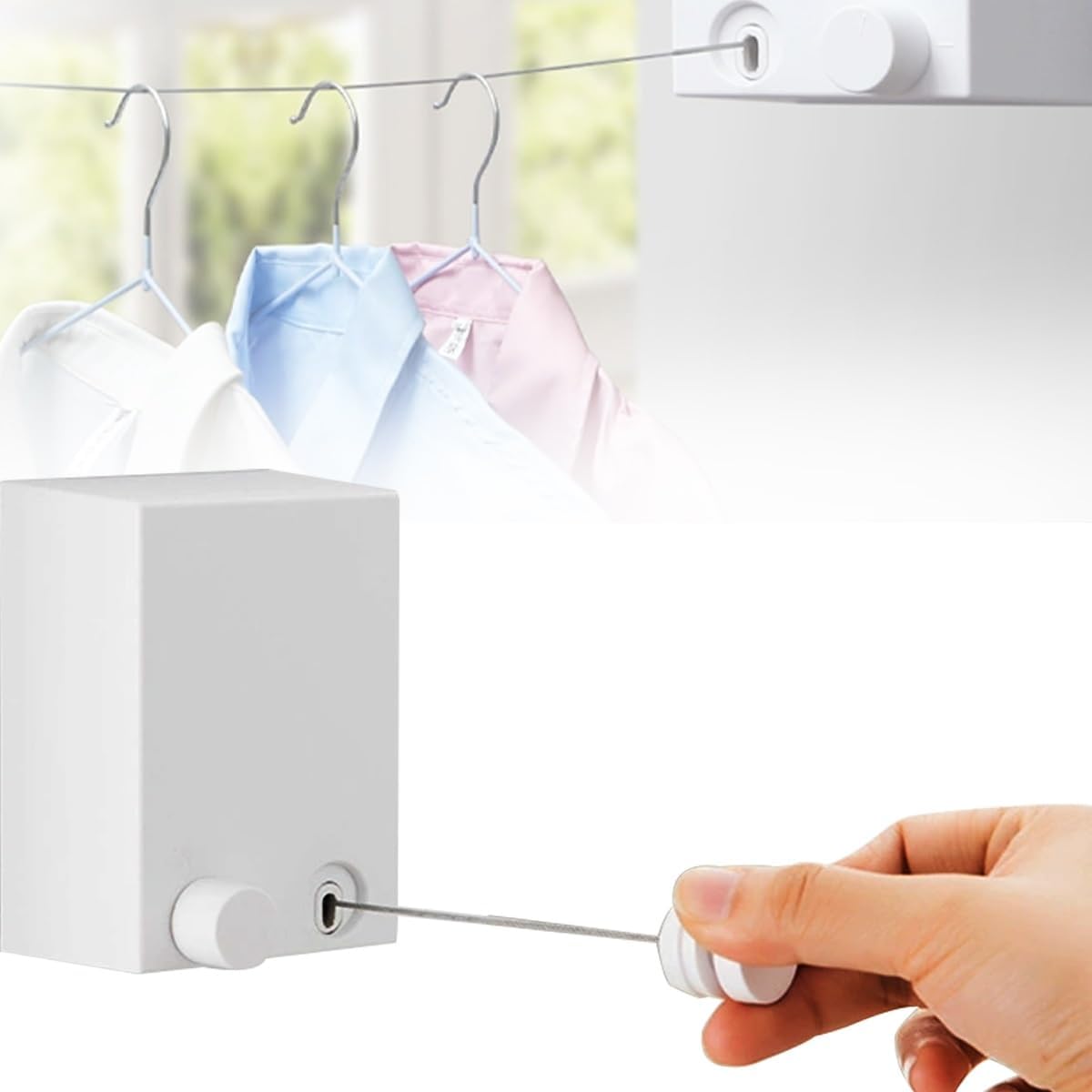 Tendero para Colgar la Ropa con Soporte de Pared Regulable