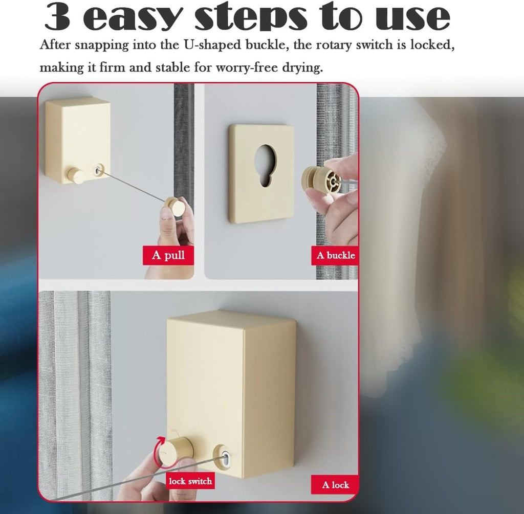 Tendero para Colgar la Ropa con Soporte de Pared Regulable
