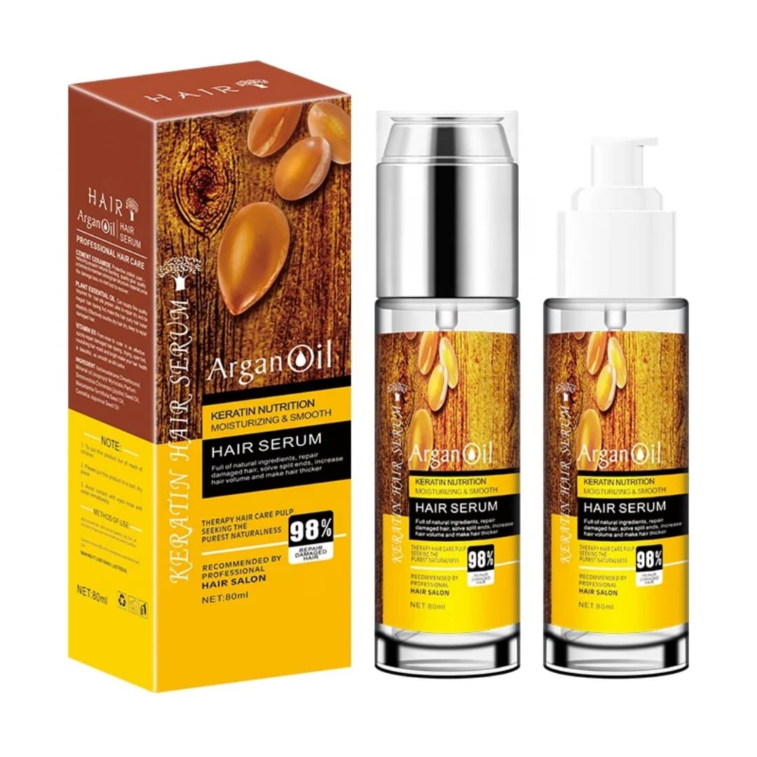 SUERO CAPILAR NUTRITIVO CON QUERATINA Y ACEITE DE ARGÁN SIN SULFATOS 80 ML