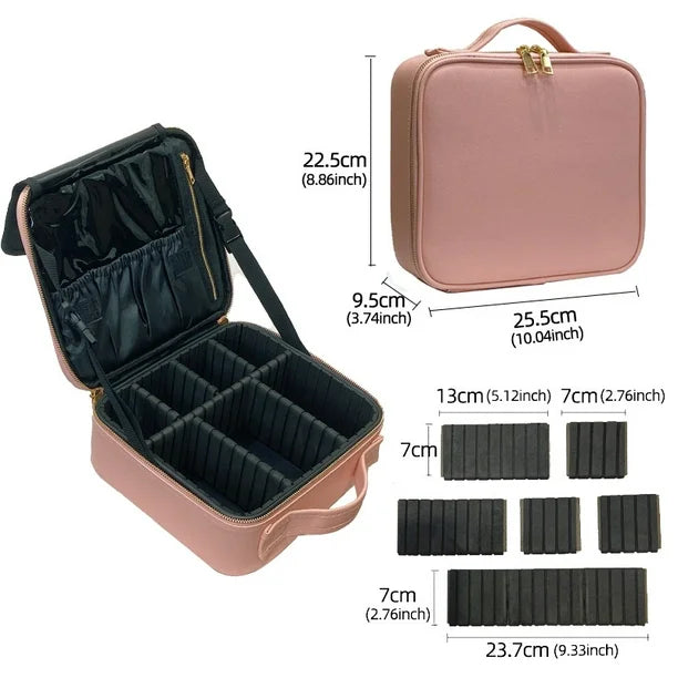 ESTUCHE DE COSMÉTICOS CON ESPEJO LED RECARGABLE